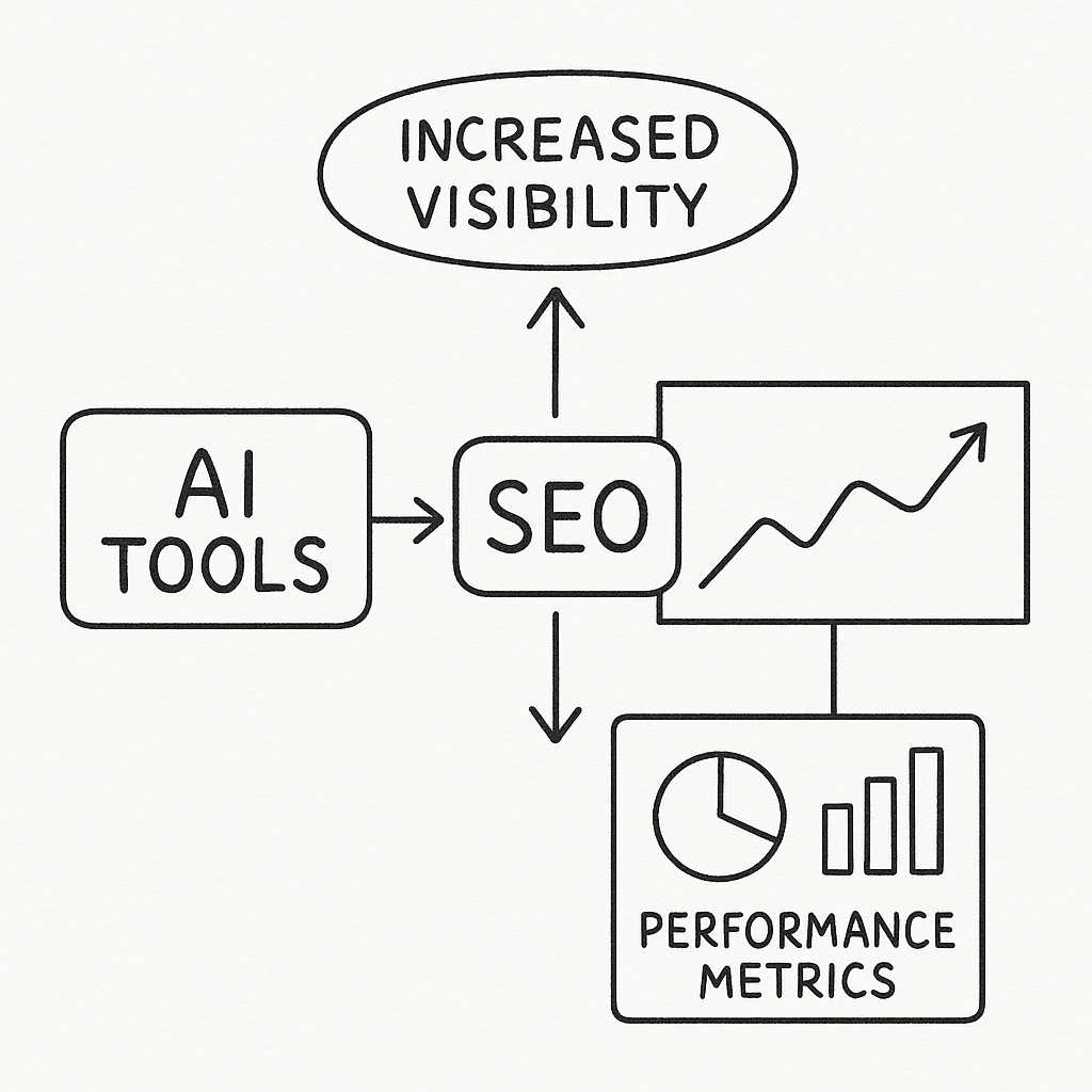 Diagram of AI tools integration in SEO strategies