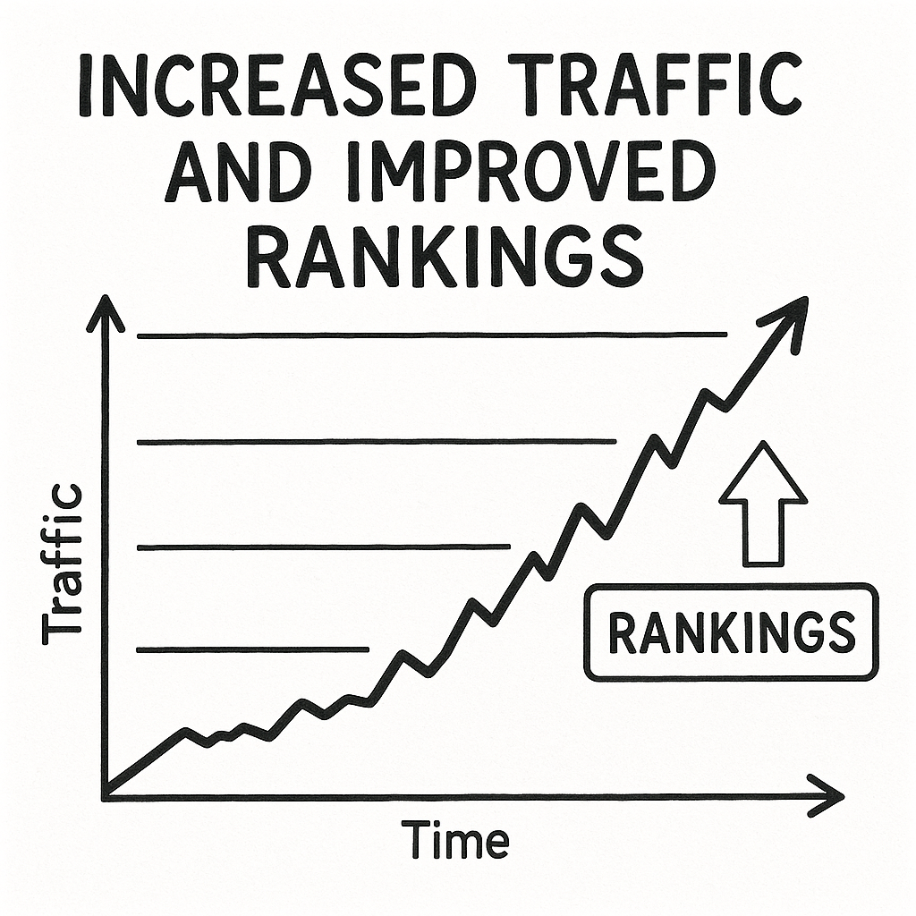 Graph of increased traffic and rankings