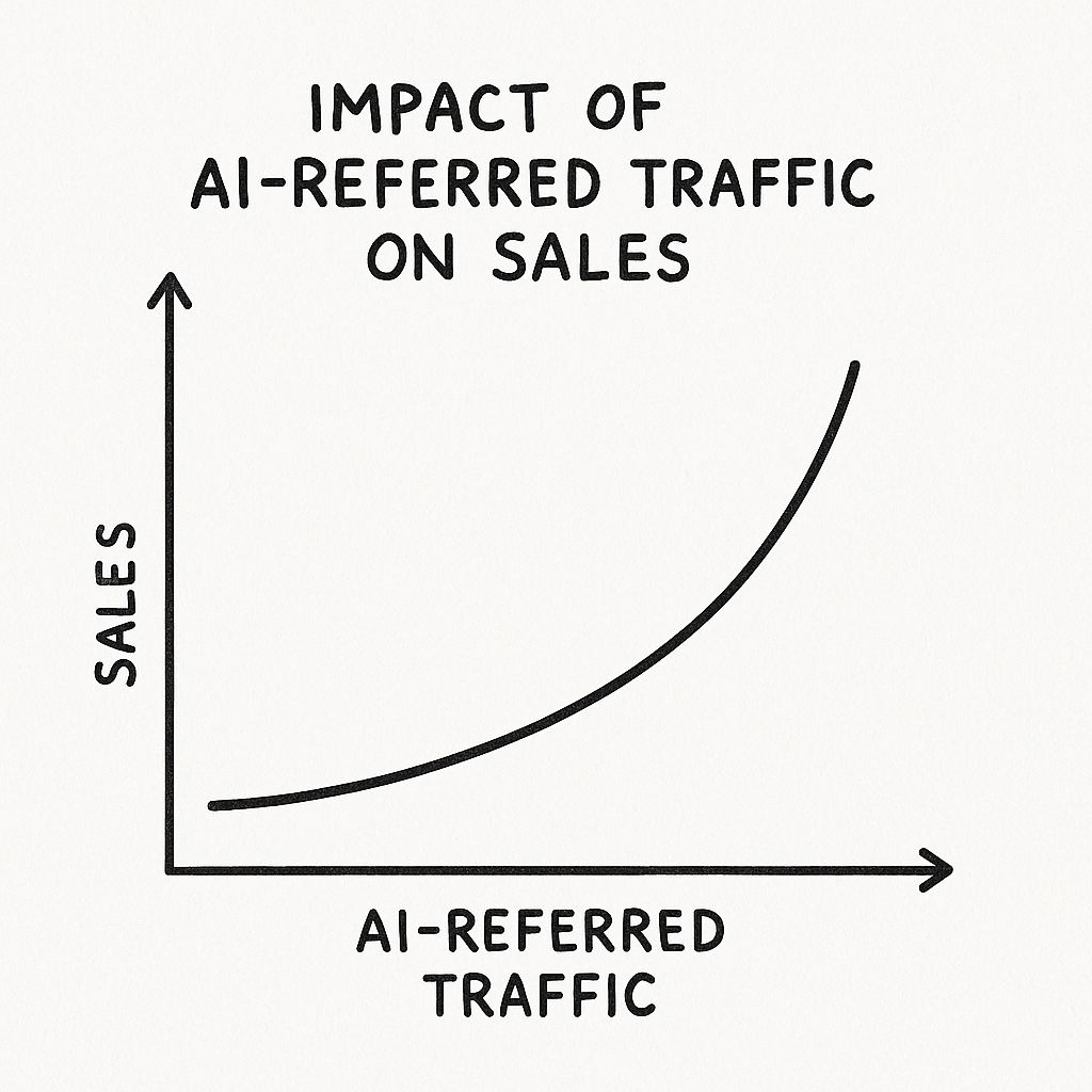 Graph of AI-referred traffic impact on sales