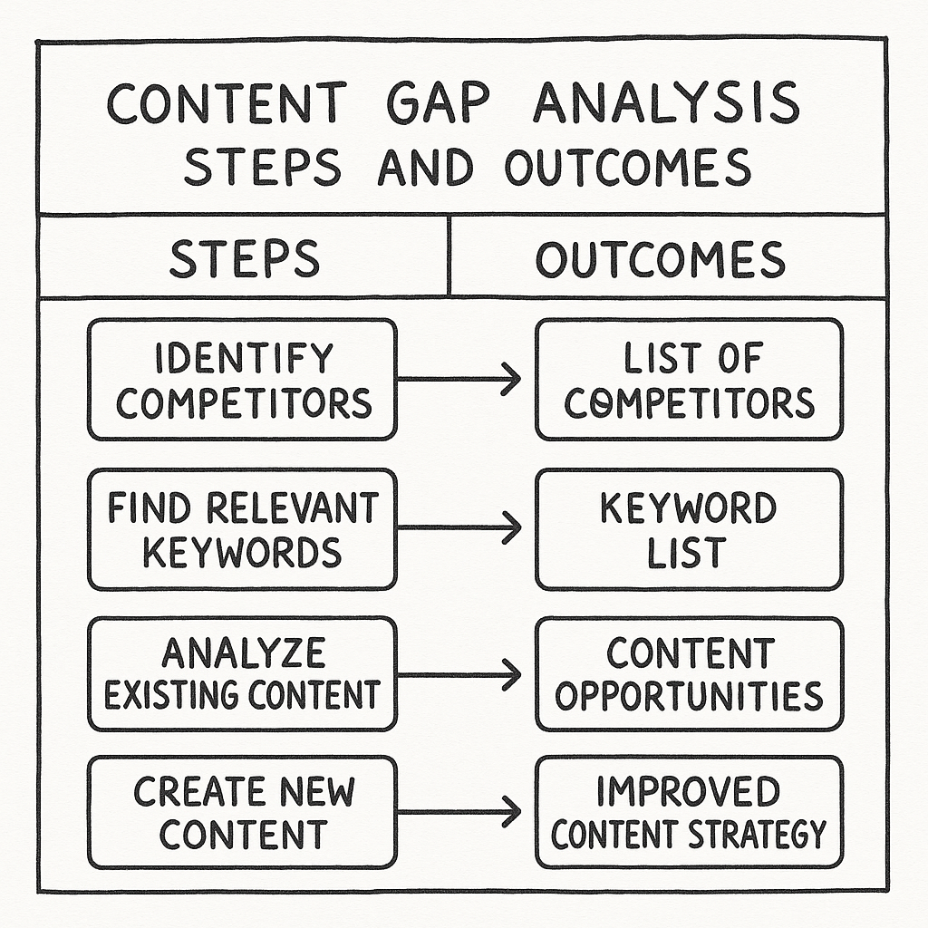 Summary table of content gap analysis steps