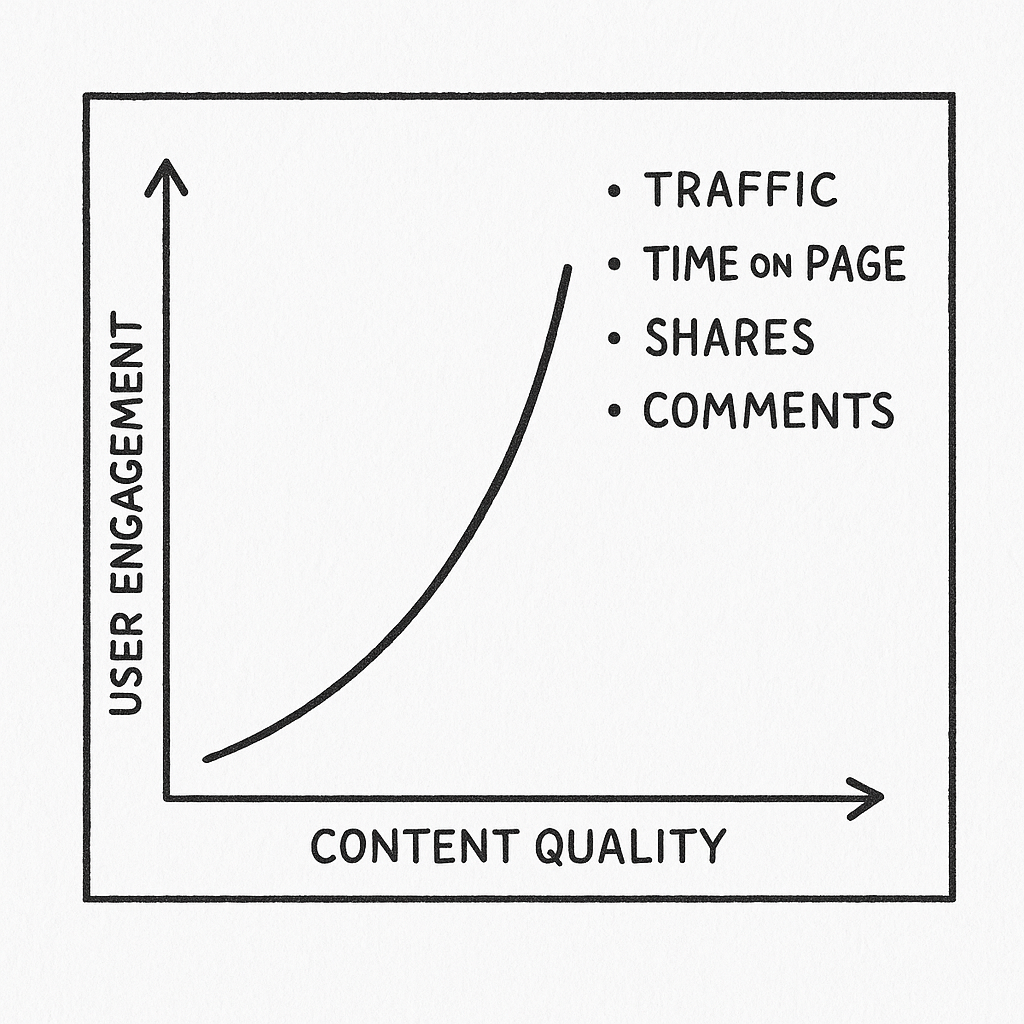 Relationship between content quality and user engagement
