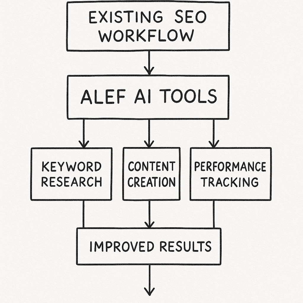 Flowchart of Alef AI tools integration process