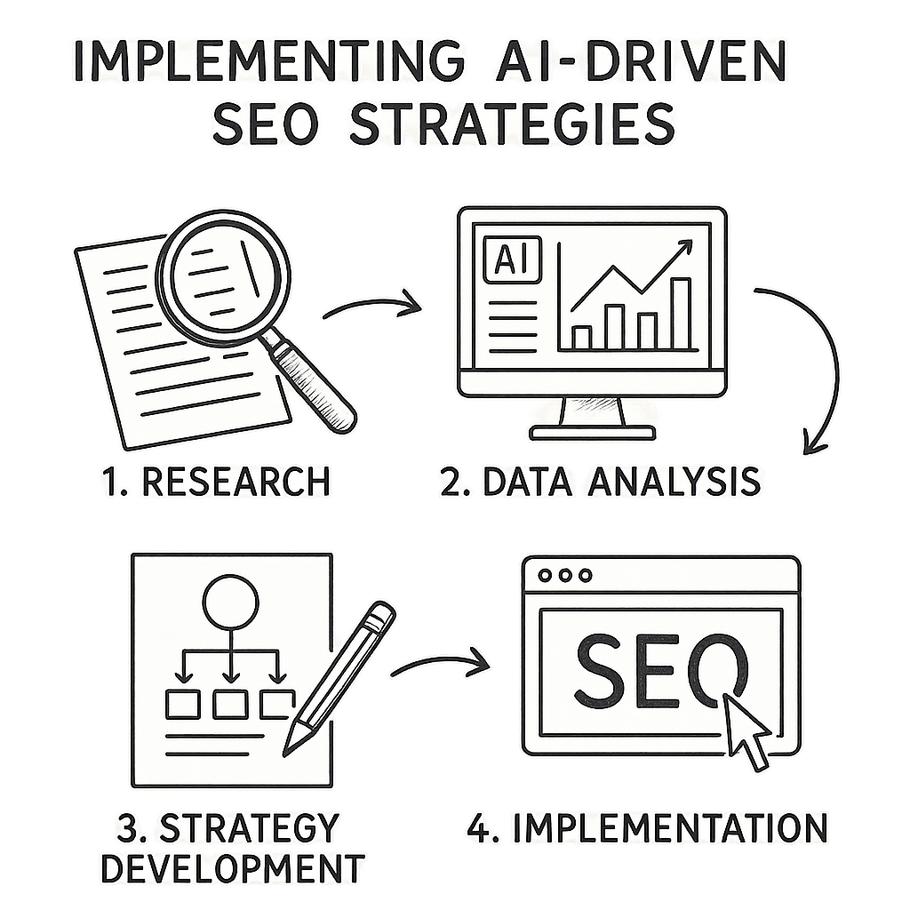 Infographic of AI-driven SEO strategy steps
