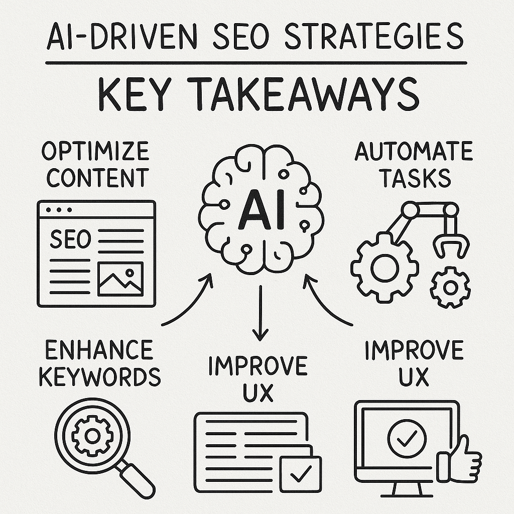 Visual summary of AI-driven SEO key takeaways