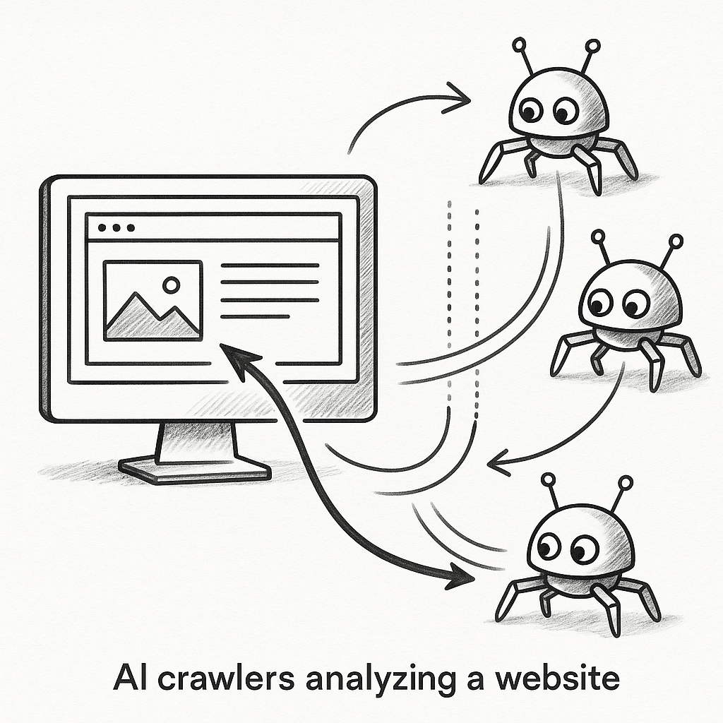 AI crawlers analyzing website data streams