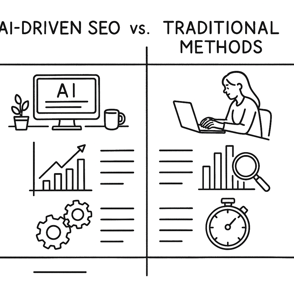 Comparison chart of Alef's AI-driven SEO solutions