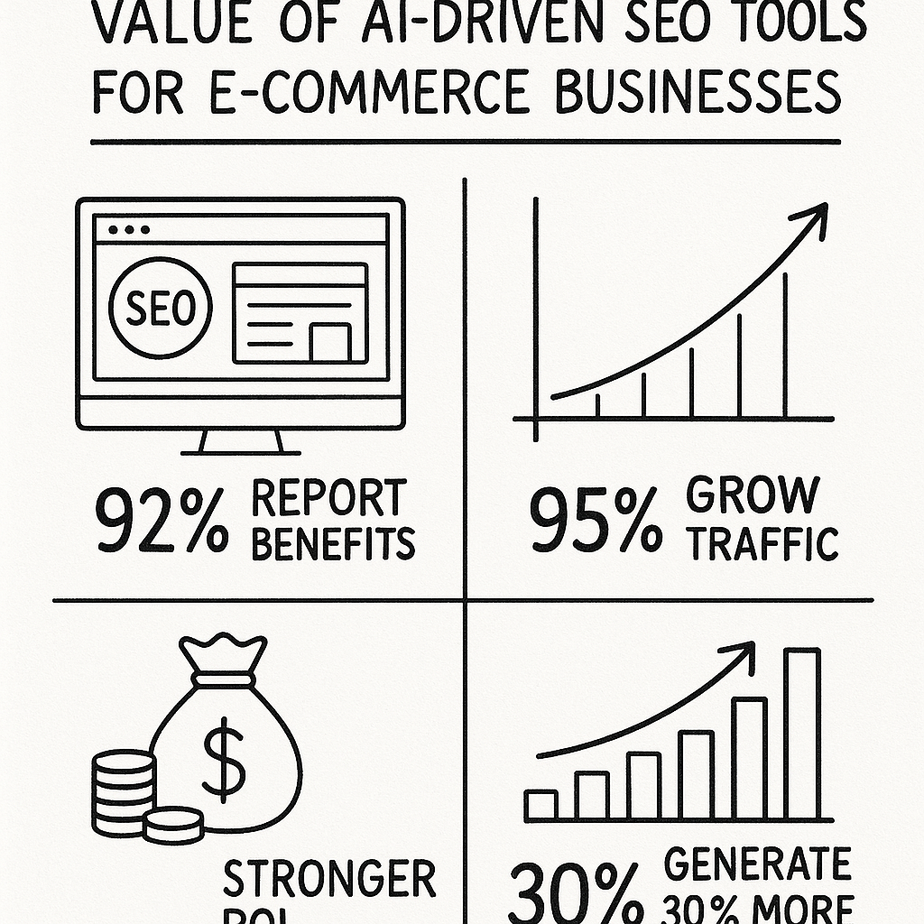 Infographic of AI-driven SEO tool value for e-commerce