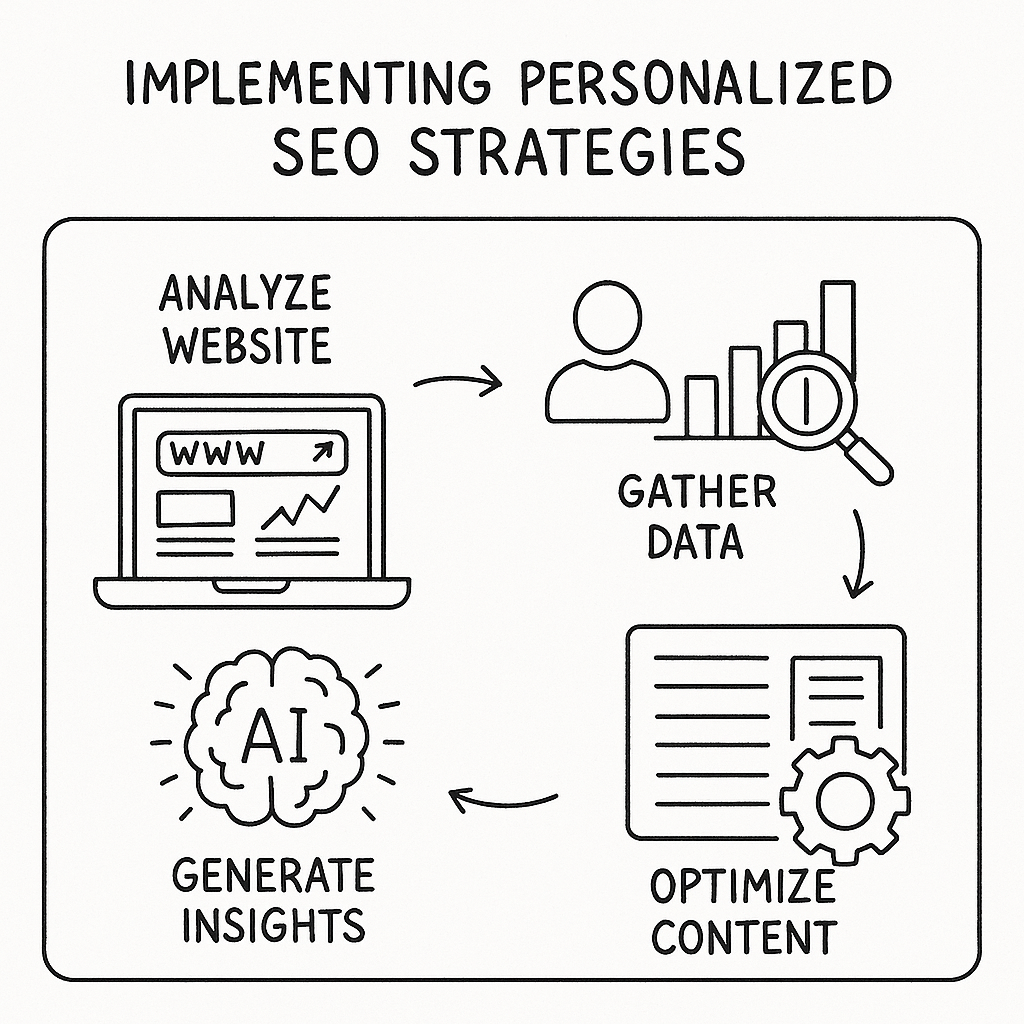 Infographic of implementing personalized SEO strategies with AI