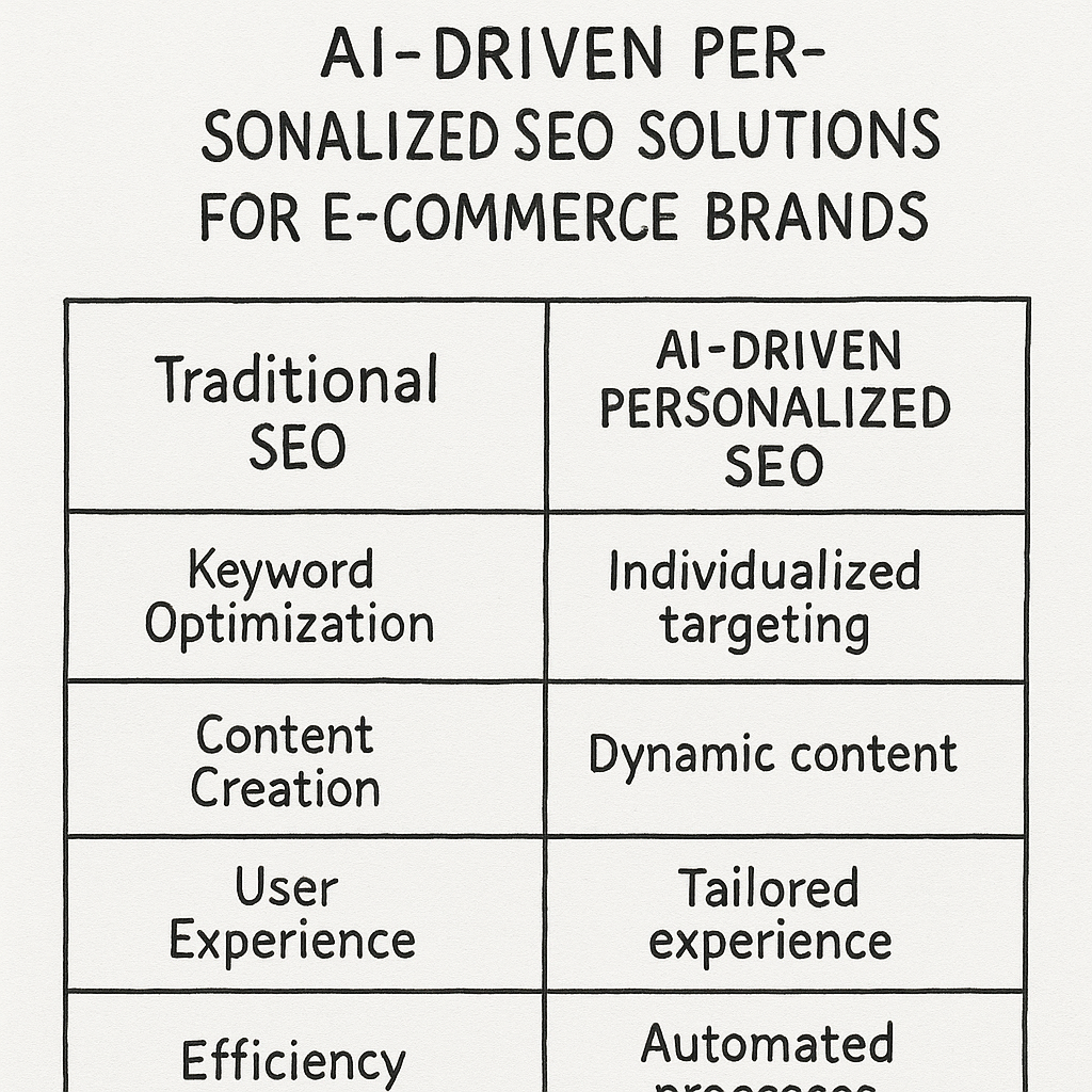 Comparison table of AI-driven personalized SEO benefits